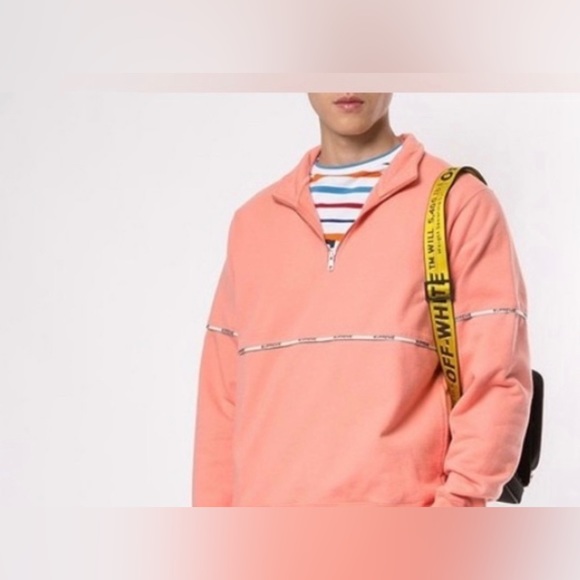 Supreme Logo Piping Quarter Zip Sweatshirt - Picture 7 of 14